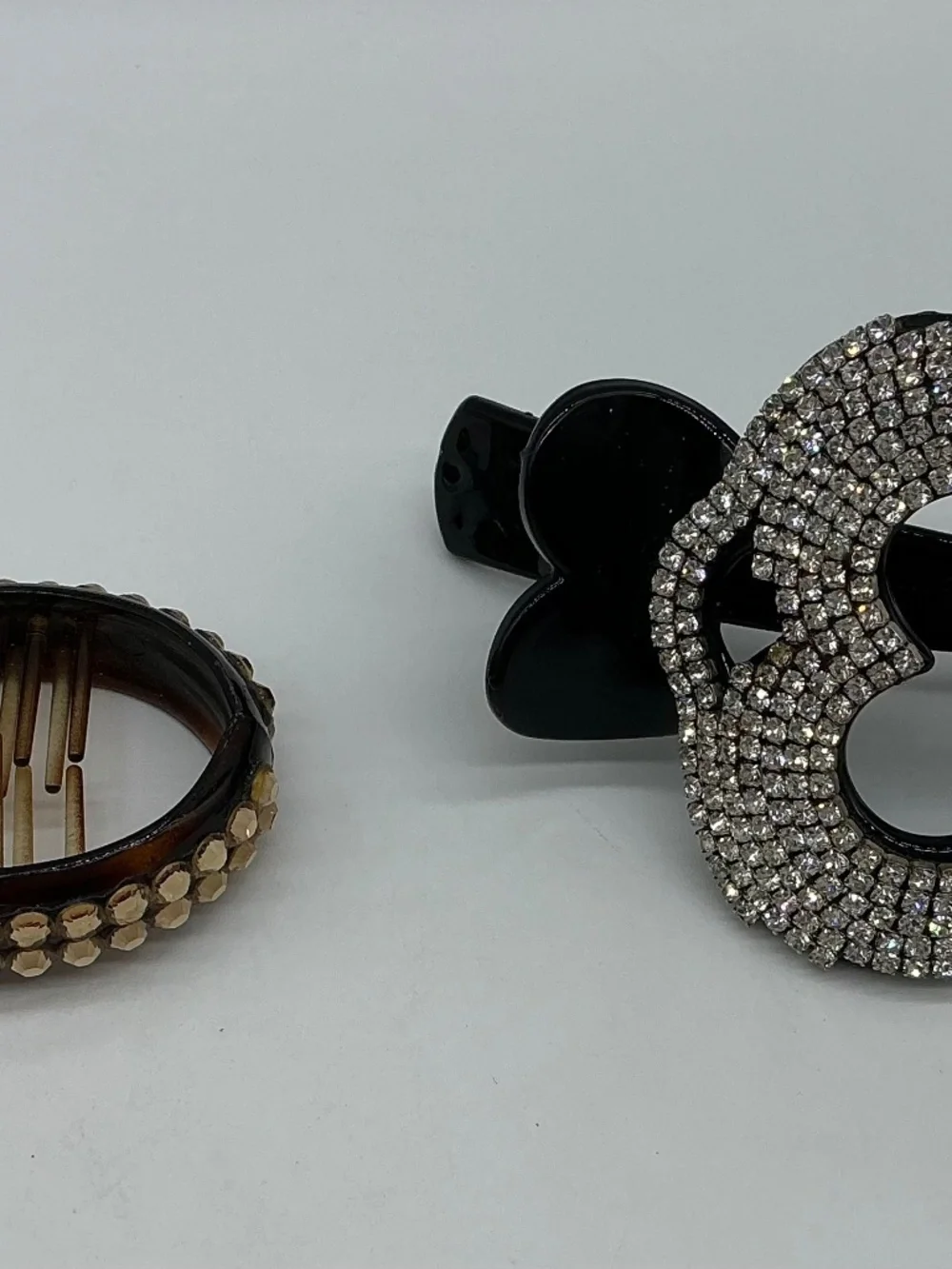 Hair Claw Clips with Rhinestones Vintage